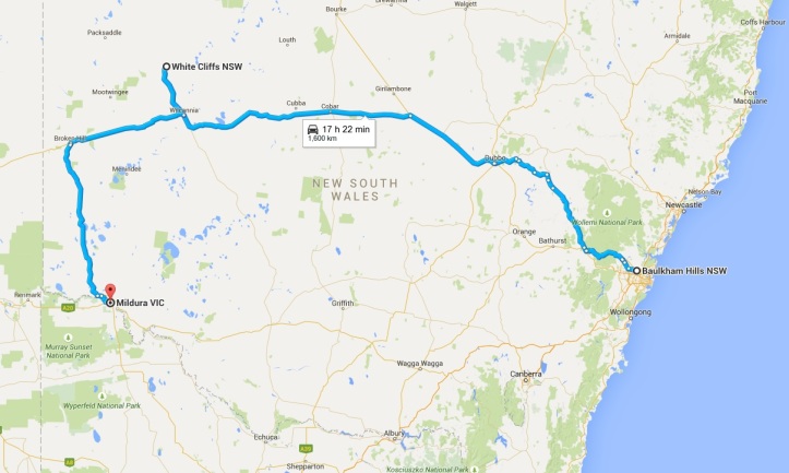 Map - Day 1 to 3 - Outback NSW
