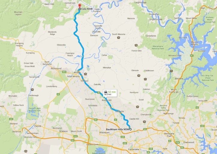 Map - Exploring Colo River - 24-10-2015