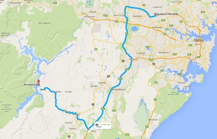 Map - Burragorang Valley via Picton - 14-11-2015