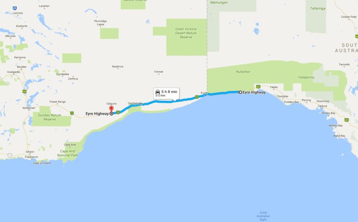 Day 6 - Map - Nullarbor to Caiguna