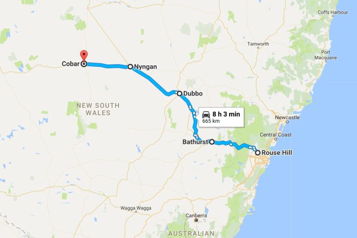 Africa Twin - Outback 2017 - Map - Day 1
